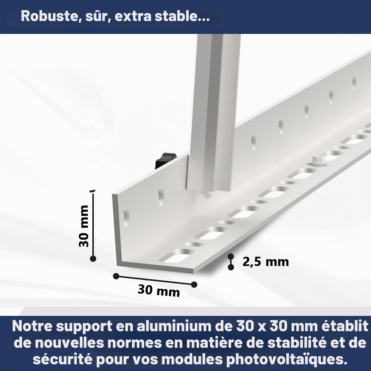 GLIESE Support de Panneau Solaire 114cm (2 Paires) Support Panneau Solaire Centrale de Balcon Angle Réglable de 0° à 90° Supports pour Centrale Balcon pour 100W-600W