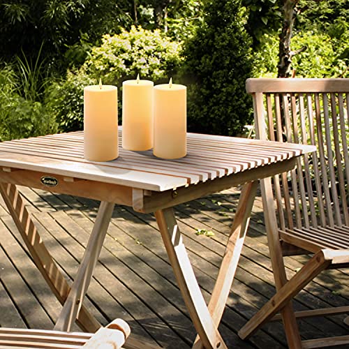 Image of LampLust Outdoor Flameless Candles Waterproof, 4 Pack, 3x6 Ivory Pillar Candles Set, LED Candles Flickering with Remote & Timer Included, Battery Operated, Outdoor Candles for Lanterns or Patio Decor