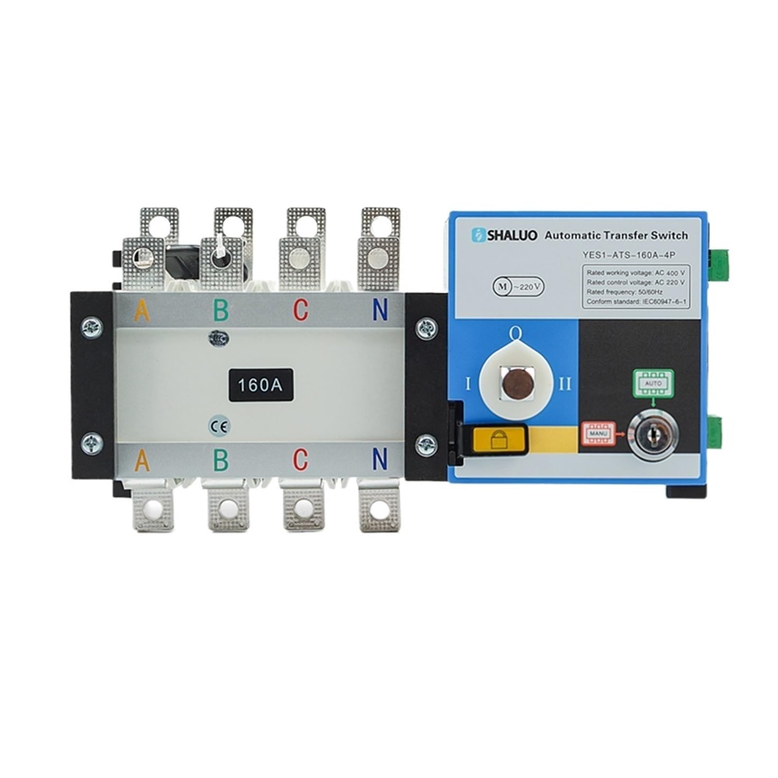 0P7BR328B ATS Dual Power Automatic Transfer Switch AC220V 100A 160A 4P for Diesel Generator Parts Control Module Circuit Breaker(160A 4P ATS)