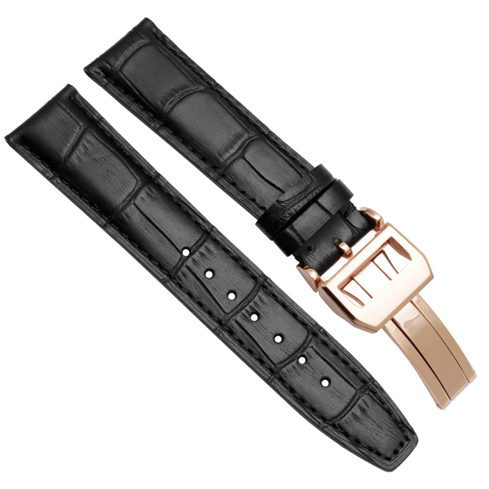 HYJYGX 20mm/21mm/22mm Comodo Cinturino per Orologio di Ricambio con Fibbia ad ardiglione/Cinturini per Cinturino con Fibbia deployante, 20mm