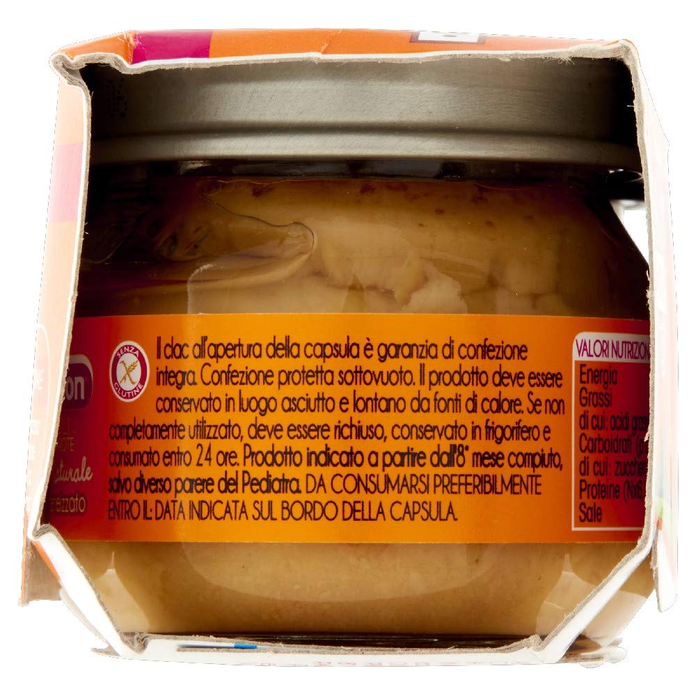 Plasmon Omogeneizzato Legumi Fagioli Borlotti con Carote 80g 24 Vasetti Con Ingredienti selezionati, 100% naturale, senza amidi e sale aggiunti
