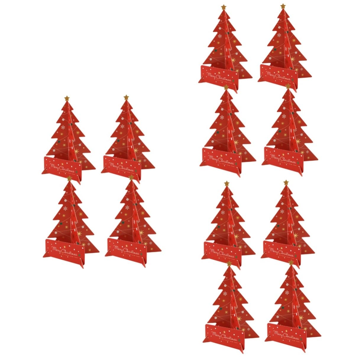 EXCEART 12sätze Weihnachtskarten Kreative Farbenfrohe Grußkarten Mit Weihnachtsbaum-design Für Festliche Anlässe Inklusive Umschläge Für Familie Und Freunde