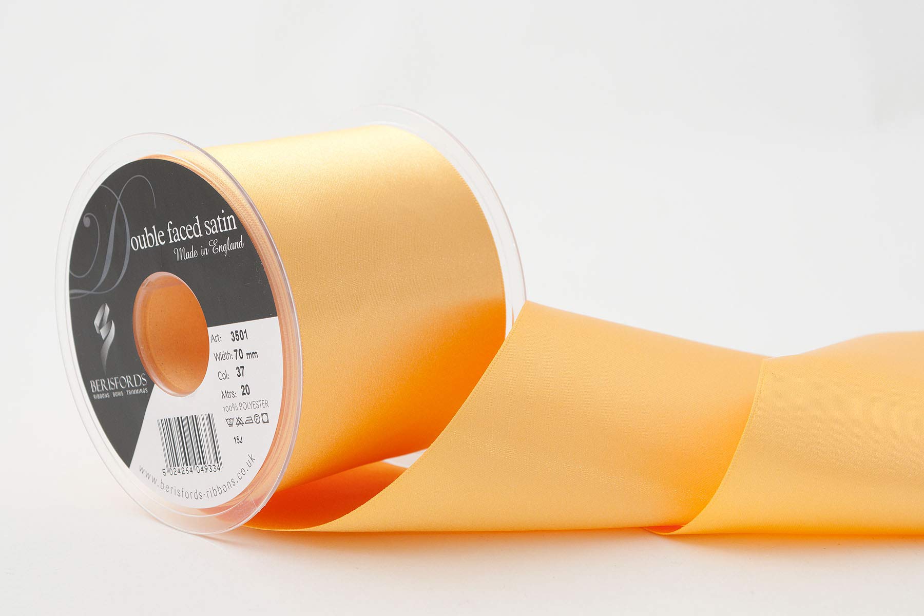 Berisfords 37 Gold Double Faced Satin Ribbon
