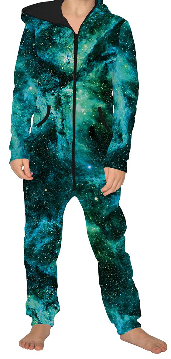 Ocean Plus Unisex Długi Rękaw Zamek Błyskawiczny Kaptur Kombinezon Polarowy Dla Chłopców Nadruk Cyfrowy Luźny Polar Dziewczęcy Jednoczęściowy z Kapturem Spodnie Dziecięce