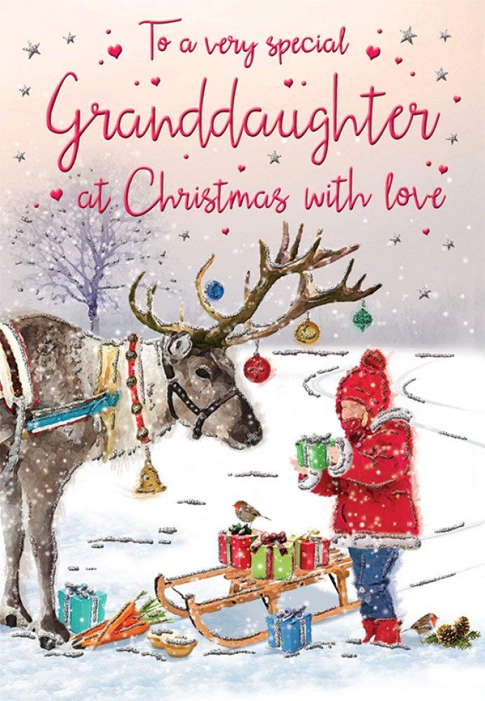 Piccadilly Greetings Christmas Card Granddaughter - 9 x 6 inches - Regal Publishing