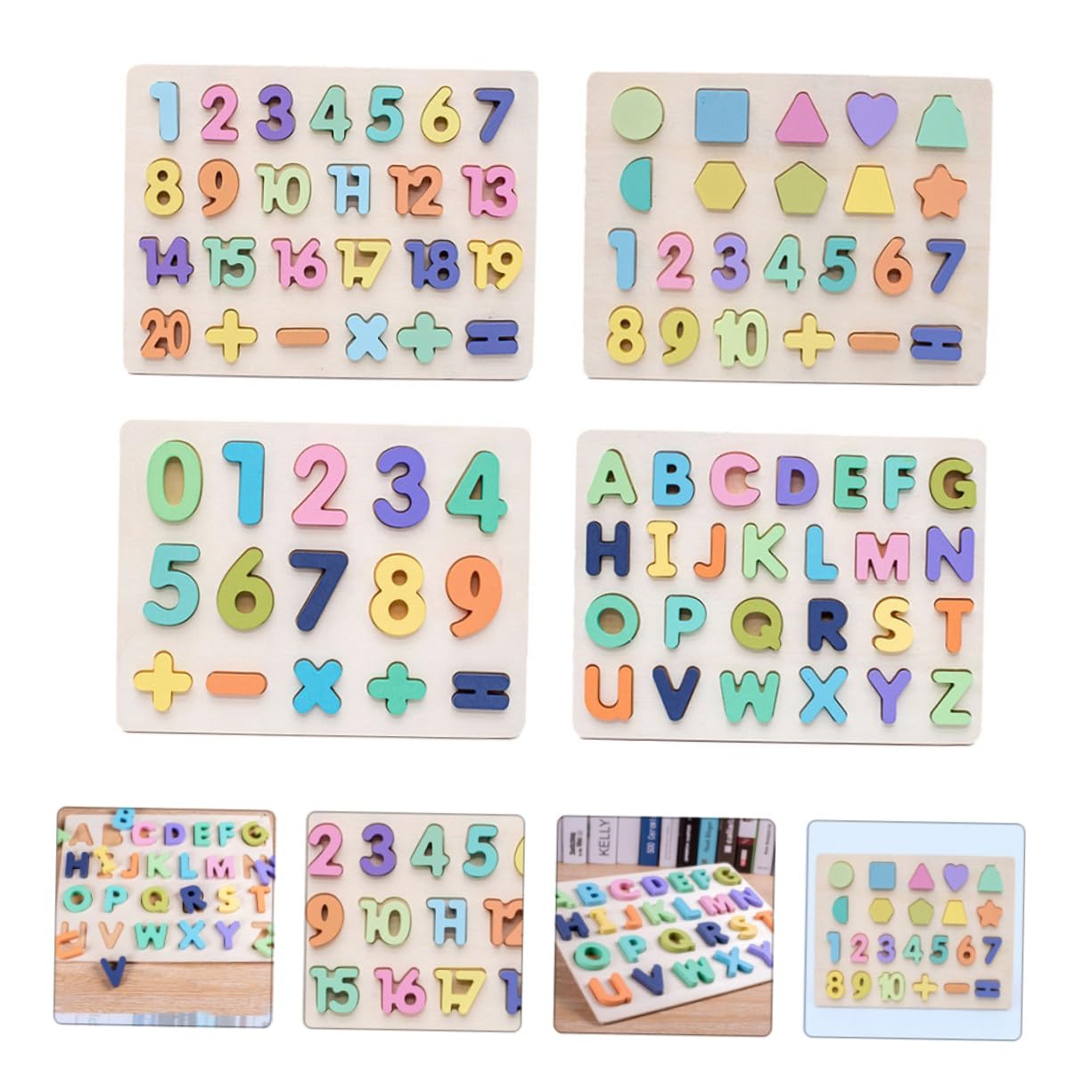 WOONEKY Bloques Números y Letras Rompecabezas Educativos Infantiles Montessori para Niña y Juguetes de Construcción para Desarrollo Cognitivo y Aprendizaje Temprano