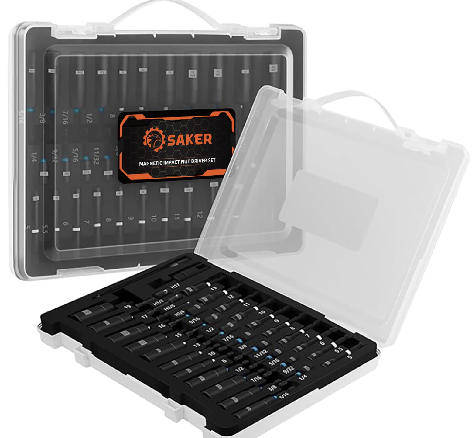 2025 Upgraded Magnetic Impact Nut Driver Set with Extensions|Impact Bit Driver Set for Impact Drill|1/4" Quick Change|Tool Box for Automotive & Power