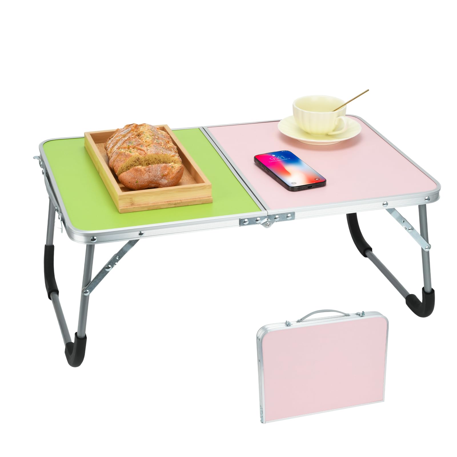BSDLZCH Foldable Laptop Table, Folding Dining Table, Multifunctional Lap Desk for Bed, Lightweight Portable Fit Bed Couch Sofa Floor, Outdoor Garden Picnic Camping, 60.5x40.5x26cm — image 1