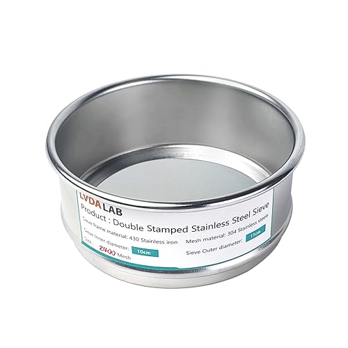 Miniatura 26 de 304 Acero inoxidable Malla de Laboratorio, 325 Malla (0.045mm) Abertura Tamiz de Prueba, 4 pulgadas (10cm) Tamices de Prueba de Análisis Estándar