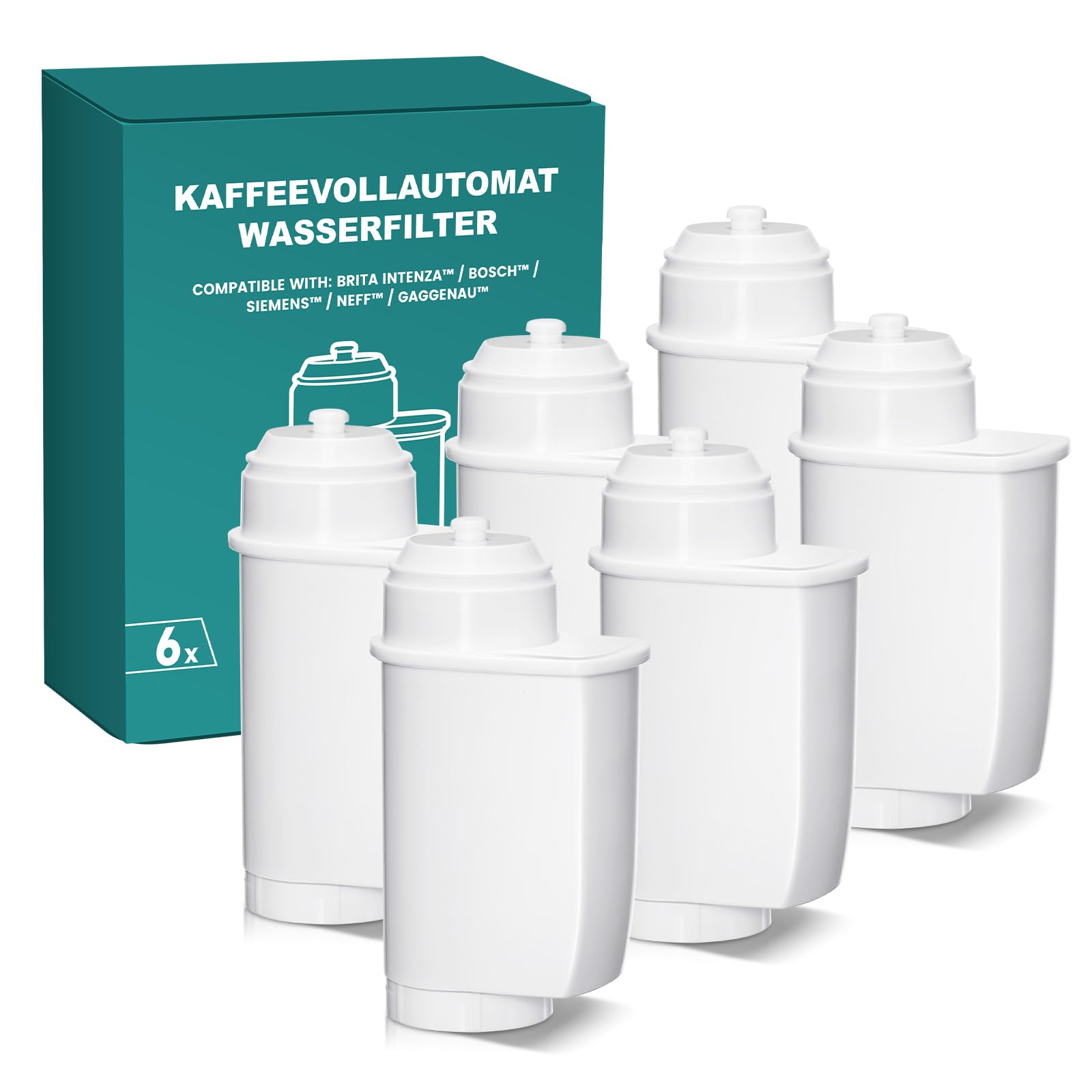 Filswa Wasserfilter für Siemens EQ Series, EQ6 Plus S700, EQ9 S900/S500, EQ700, EQ500, Kompatibel mit Brita Intenza, TCZ70003, TZ70033A – Kaffeevollautomat Filterkartuschen kaffeemaschine