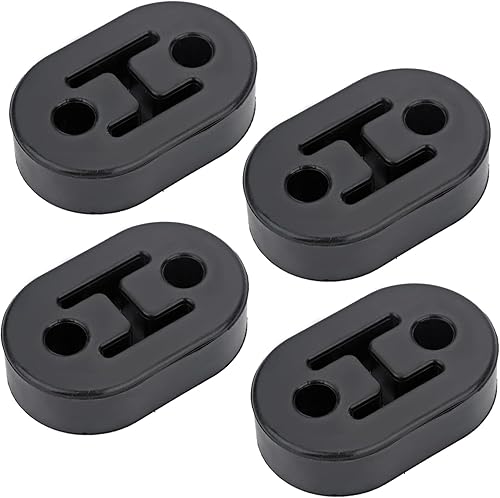 Suspensión de escape de goma, universal, resistente, corto, aislador, soporte de buje, 2 agujeros, 0.472 in, tamaño de orificio (4 piezas)