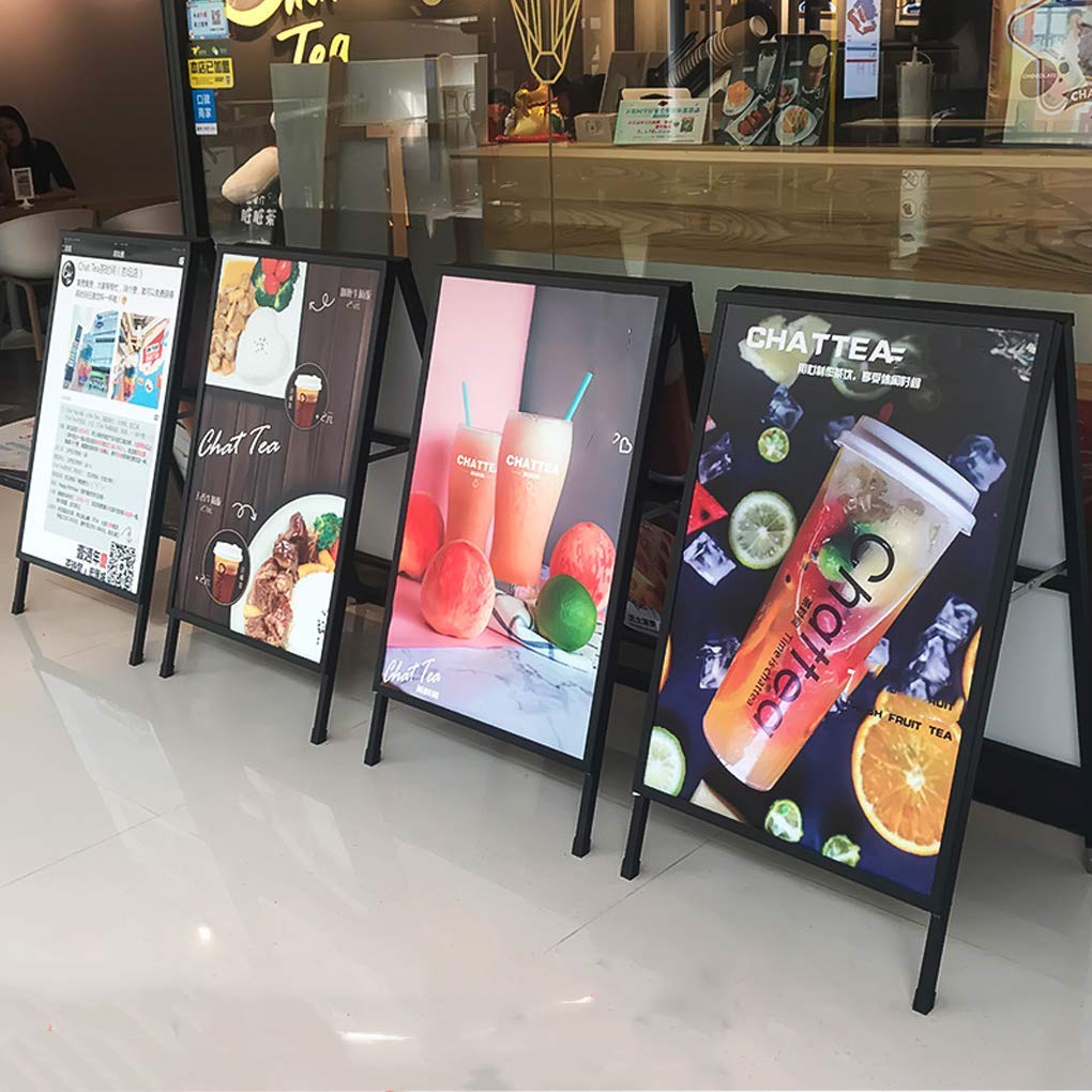 ydisplay a frame sign heavy duty sidewalk sign for poster board 24x 36 inches double-sided sandwich sign,including 2 anti-glare covers & corrugated boards for indoor outdoor,black