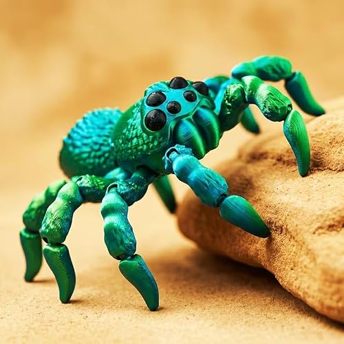 3D Printed Spider Fully Articulated Shimmering Gradient Colors Random Collectible Figure Birthday Christmas Desk Decor, 1pc