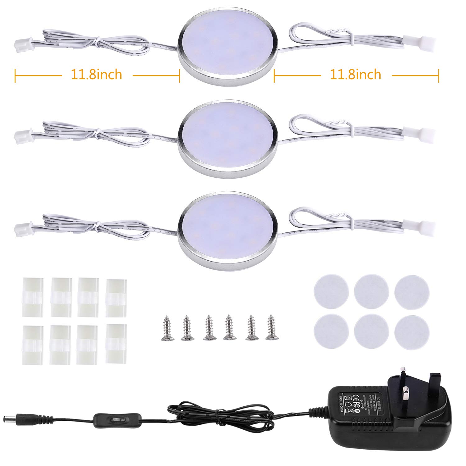 LABOREDUCER Confezione Da 3 Luci Da Cucina Con Filo, Luce