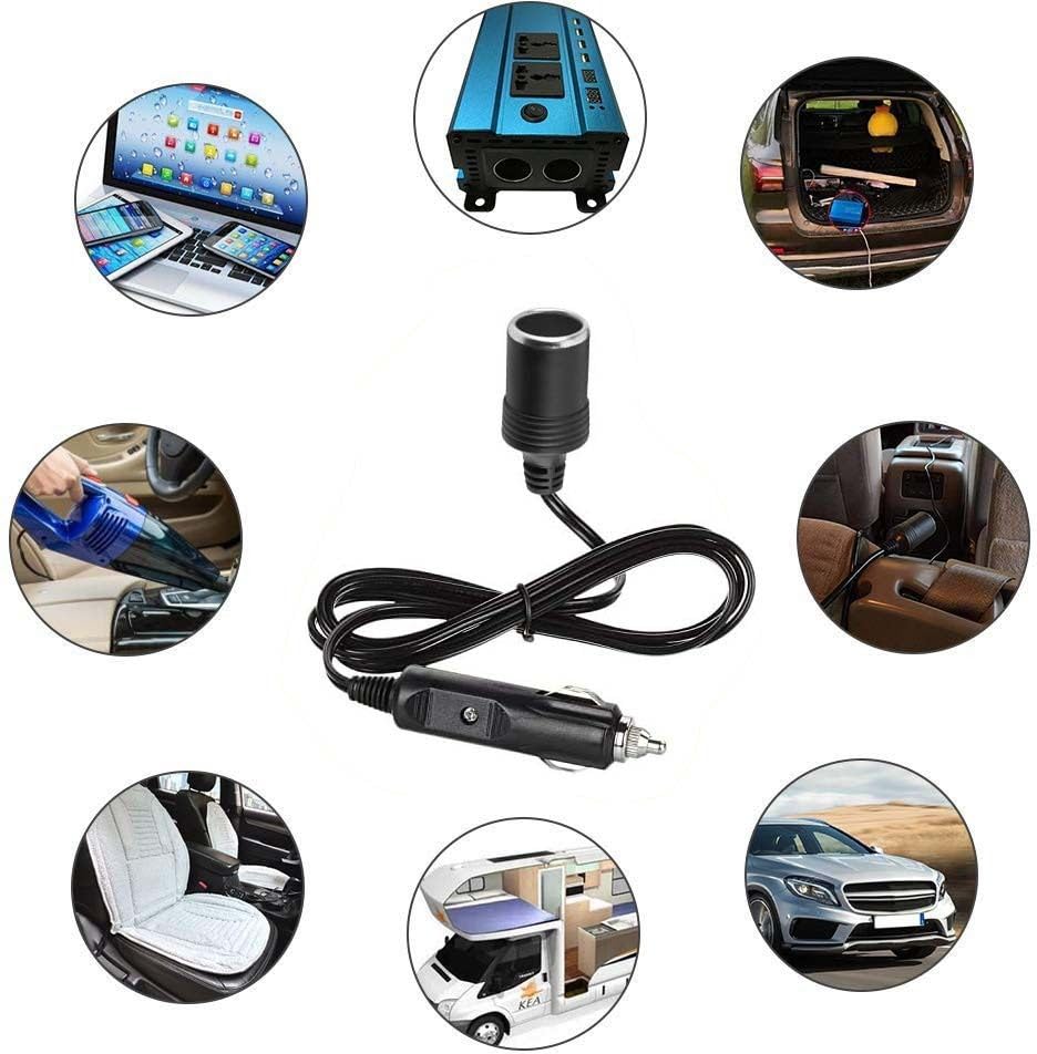 Image of 12v Car Cigarette Lighter Socket Extension 1.4 Meters Cable 2.0m Male to Female