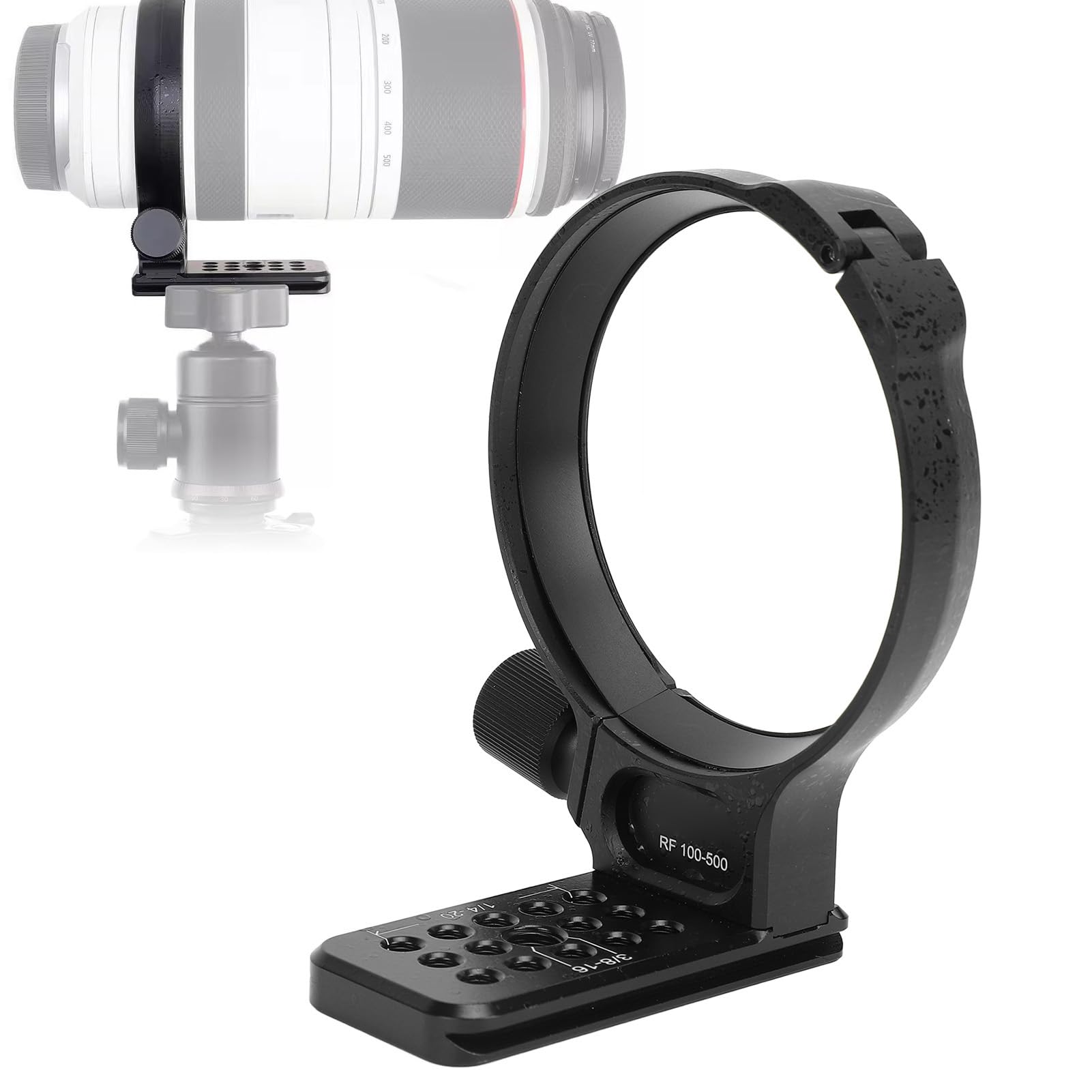 Lens Collar, Aluminum Alloy Metal Lens Tripod Mount Ring with Quick Release Plate, for RF100 to 500mm F4.5to7.1 L IS USM, with Arca Interface for Tripod Ball Heads