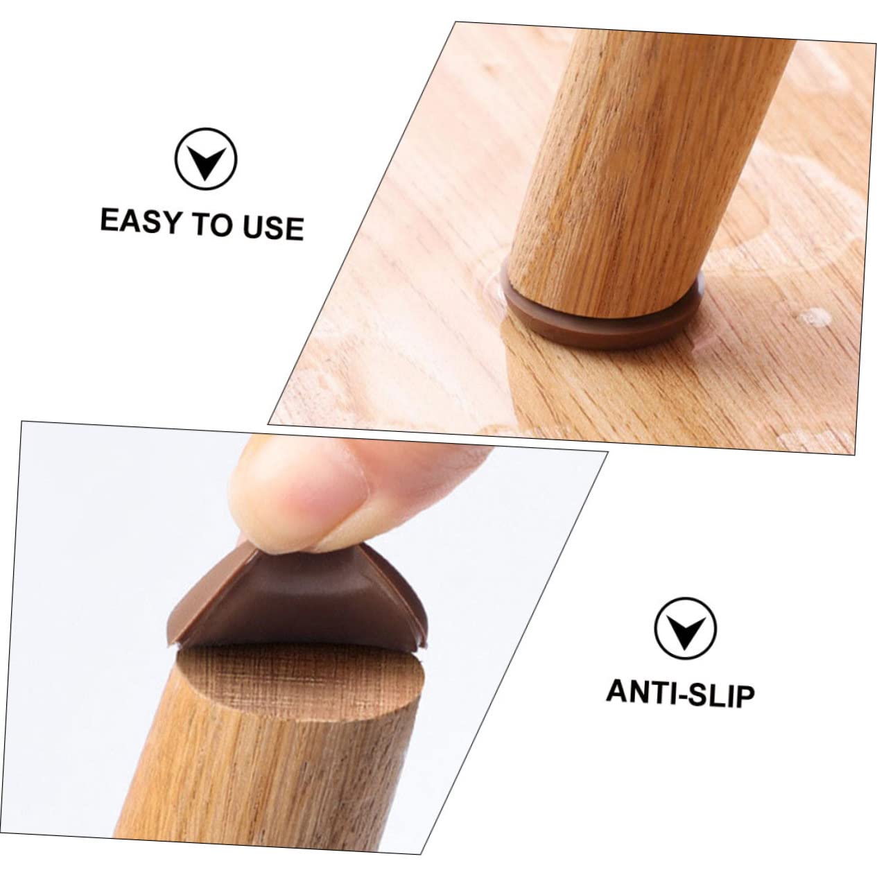 Gadpiparty 5 Set Tovaglietta Tappeto Salvapavimento Gambe Di Ricambio Per Sedia Costumista Tappi Piedini Da Tavolo in Silicone Tappetini Salvapiedi Per Mobili Gel Di Silice Brown 8 Pezzi*5