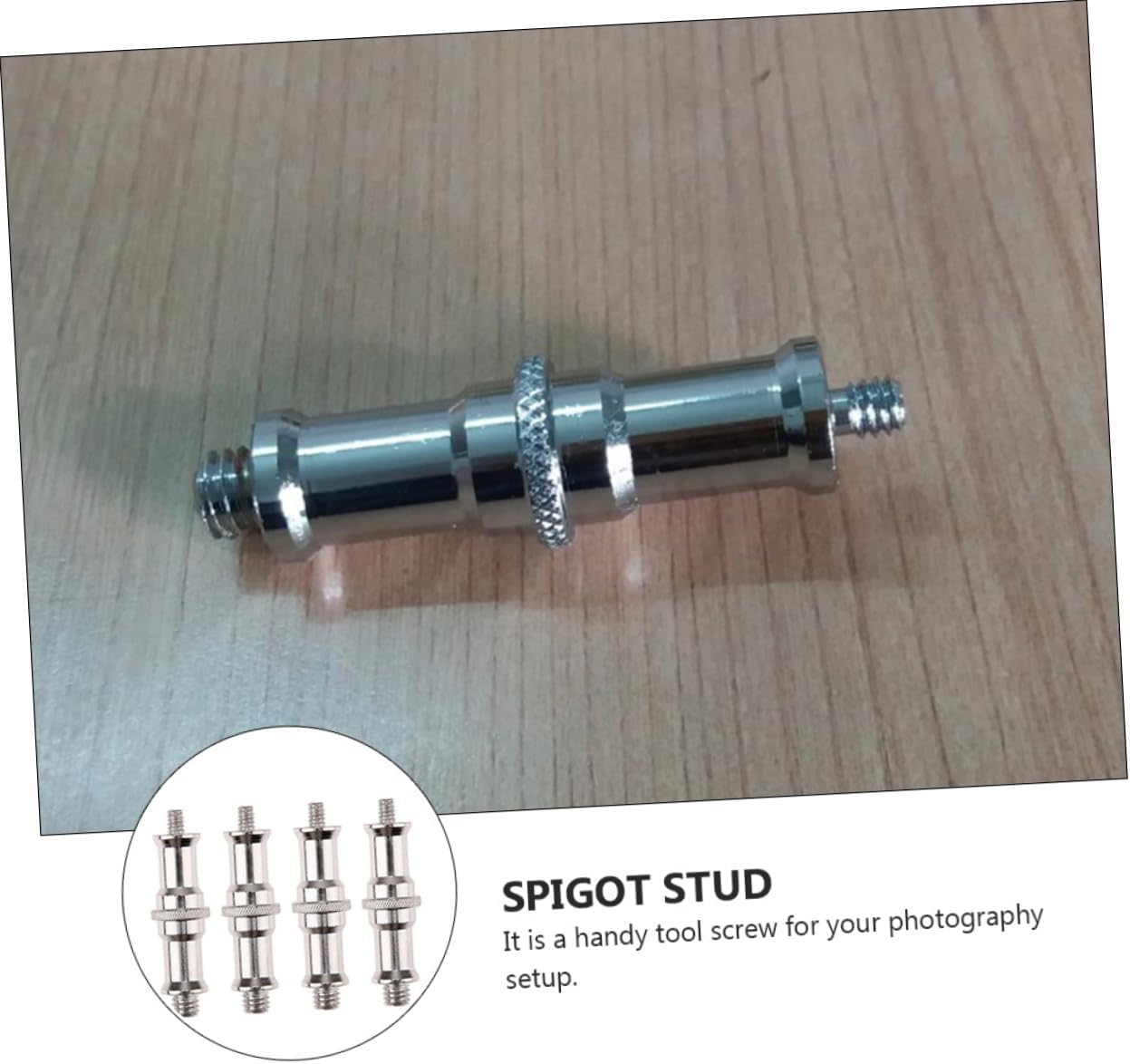 4pcs Male Threaded Screw Adapter for Light Stands Spigot Connectors for Quick Installation of Photography Equipment