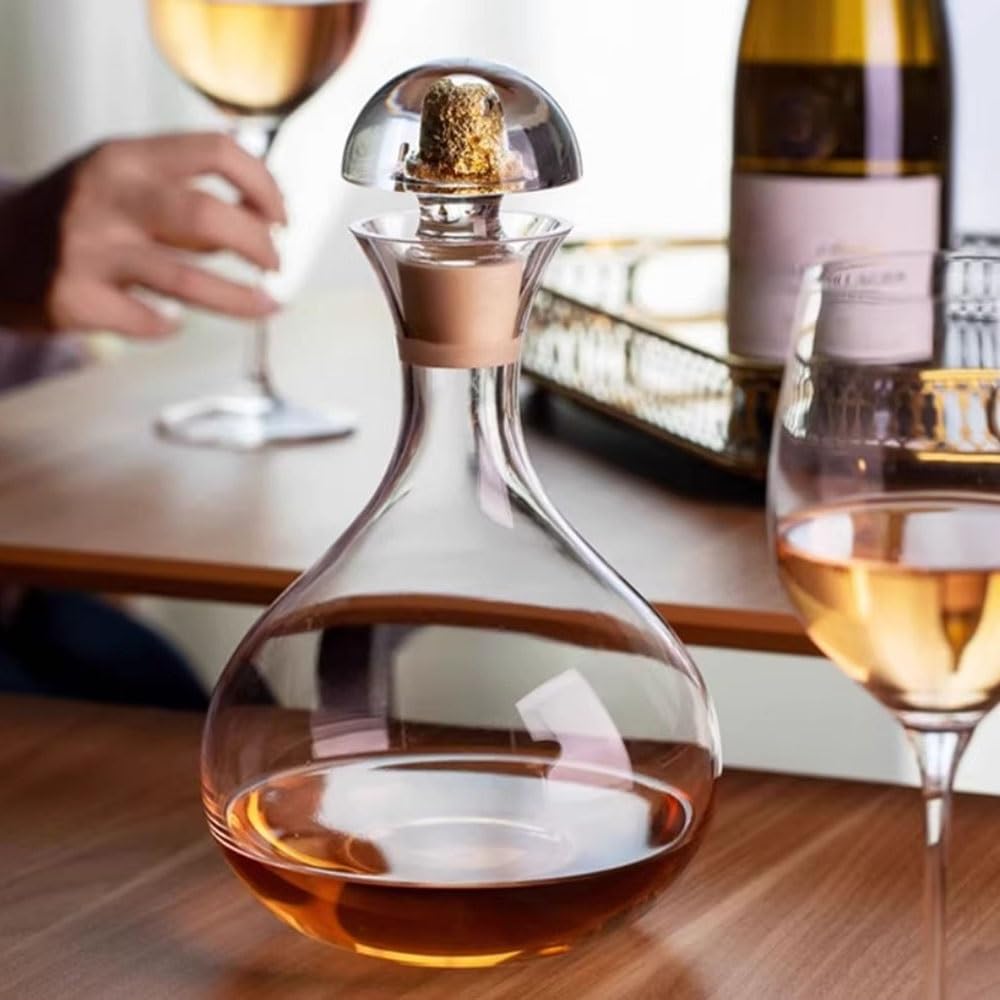 Decantador de vino Jarra decantadora de cristal 1000 ml con tapón, ideal for cenas en casa y como regalo Accesorios para vino