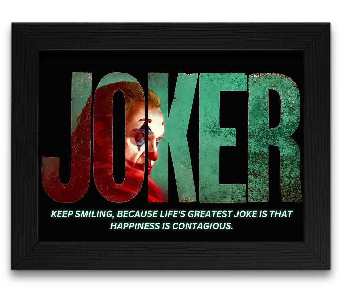 Joker Poster with Frame DC Comics Posters for Wall Framed Wallpaper with 1 inch Black Frames for Living Room, Bedroom, Kids, Desk Decor (9 X 12 Inches)