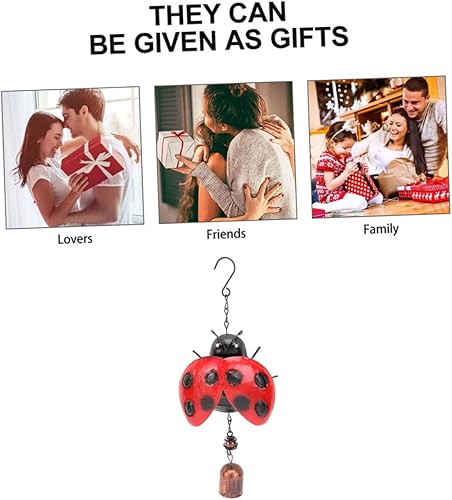 Miniatura 9 de Campana de viento Happyami con diseño de animales de hierro y mariquita de viento vintage Feng Shui Timbre de puerta para jardín interior al aire