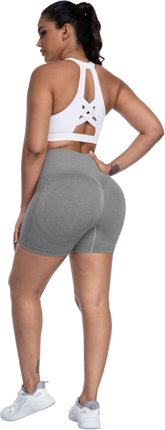 NORMOV Workout Butt Lifting Shorts Women,Seamless High Waist Scrunch Booty Gym Shorts - Image 7