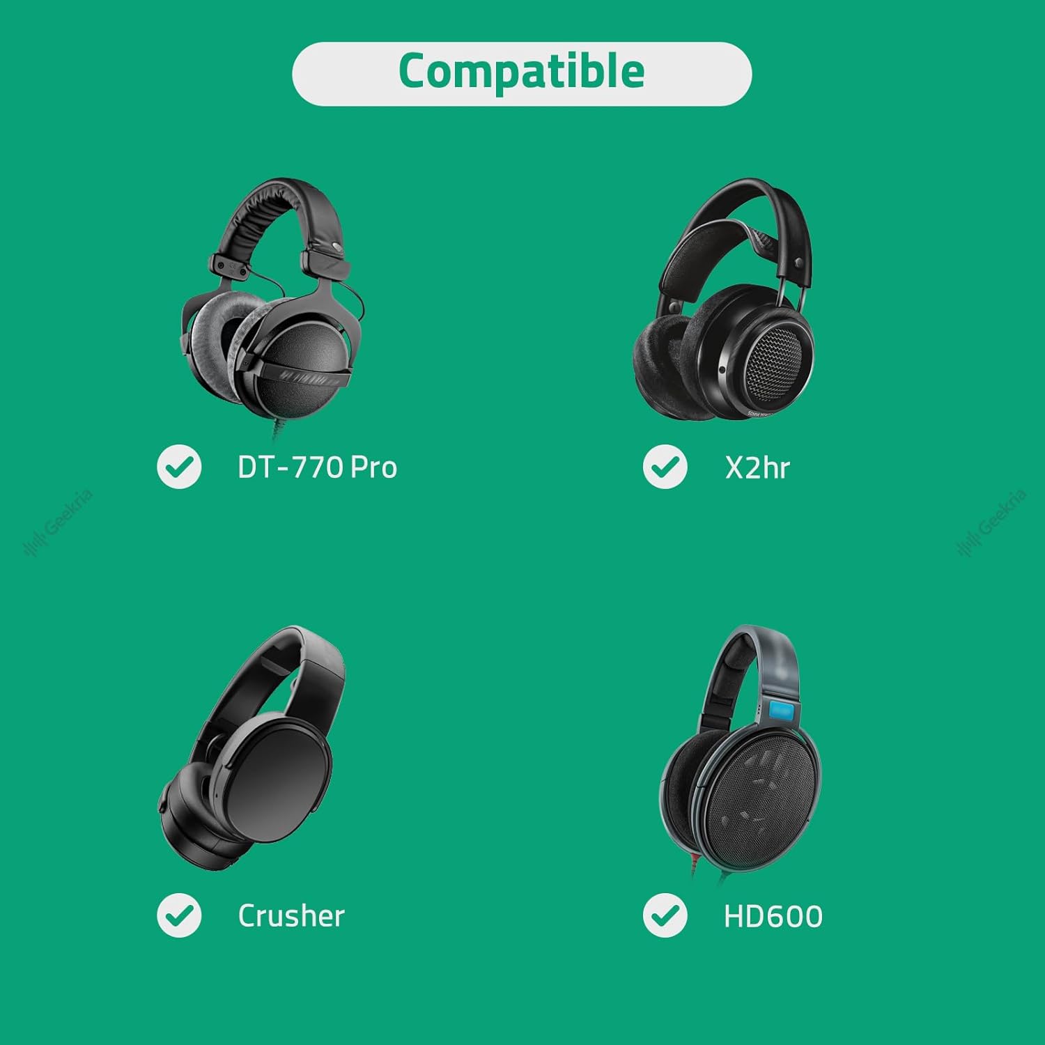 Geekria Shield Case for Large Sized Over-Ear Headphones, Replacement Hard Shell Travel Carrying Bag with Cable Storage, Compatible with Sony, Beyerdynamic, Philips, Denon, Headsets (Black) - Image 5