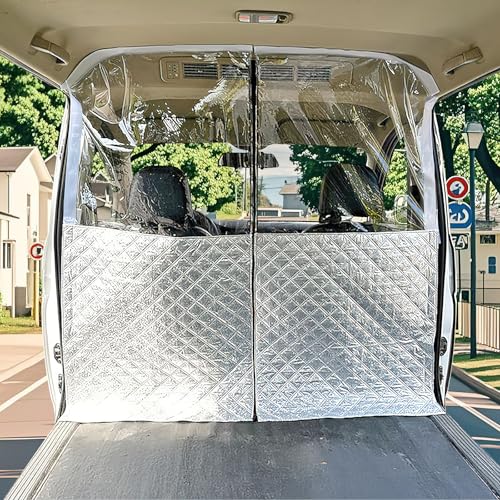車内 仕切り 車用間仕切 車内パーテーション 透明PVC 収納フック付き 開閉自由 エアコン効率UP 飛沫防止 日焼け防止と断熱 分煙対策 DIY取付可能 車検対応 トヨタ アルファード ハイエース対応 軽自動車 タクシー ミニバンなど用 (180*170