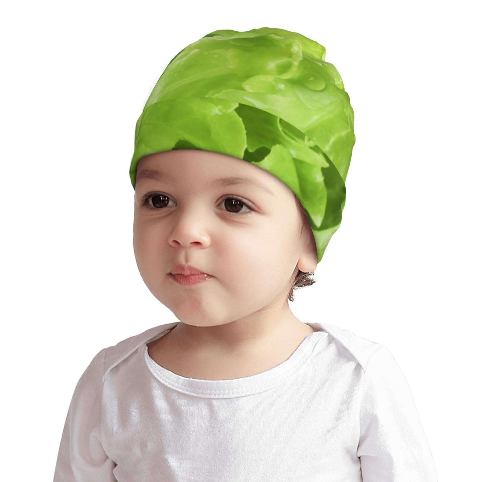 Rqzwdq Green Lettuce Pattern Kids Beanie Hats Warm Knit Beanie Cap Skull Caps Gifts Decor for Boys Girls