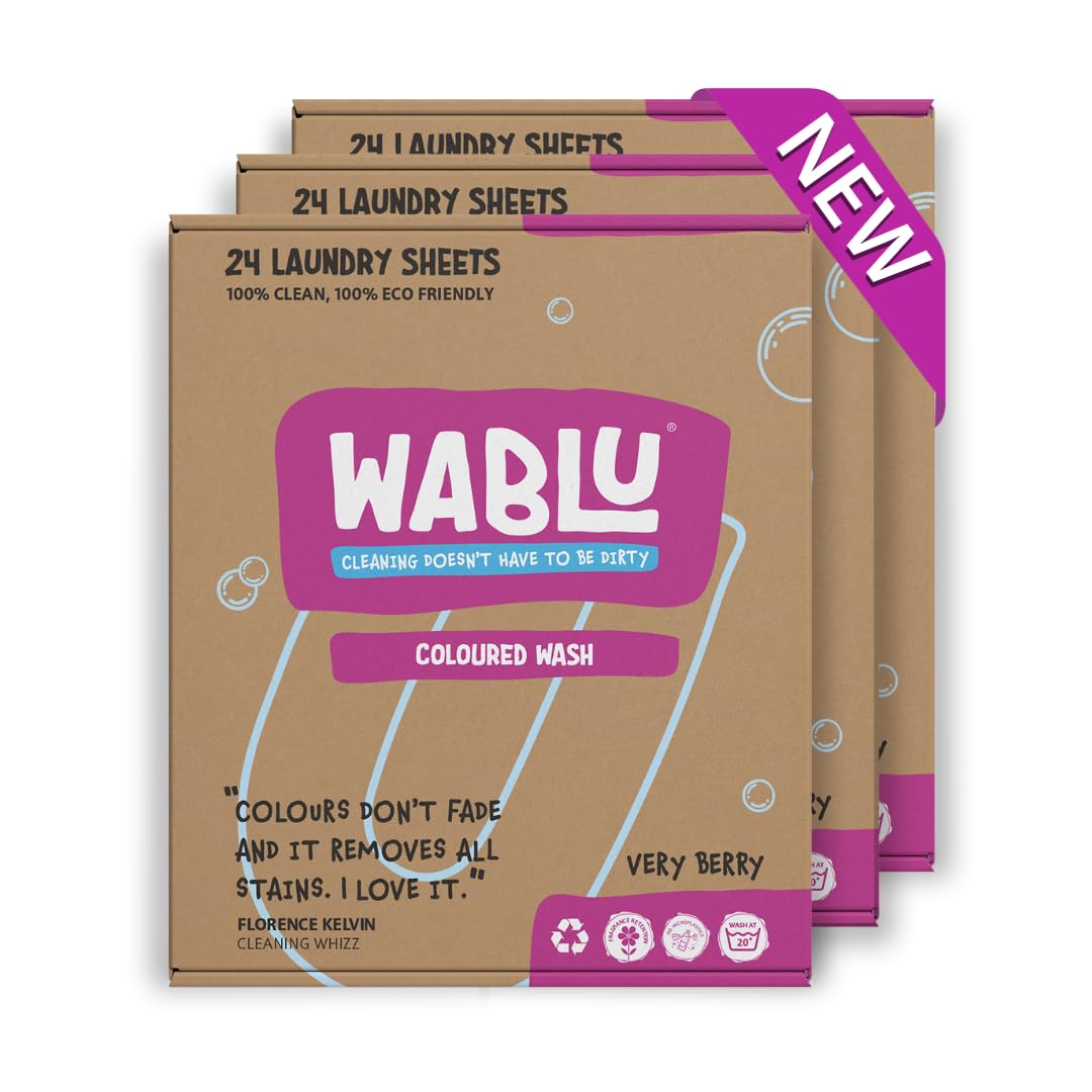 WABLU 72 Laundry Sheet MULTIPACK | Lighly fragranced | Effective washing detergent sheets for your clothes | Swap from capsules, pords, liquids and powder detergent | 72 wash loads