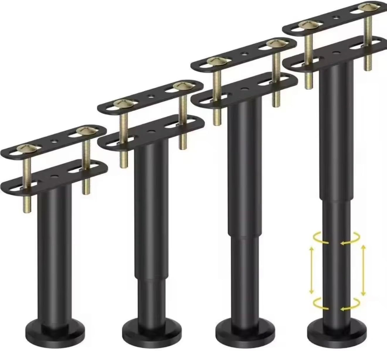 4 Patas de soporte de cama de altura Ajustable de 3 a 16.5 pulgadas, Patas de soporte Central para Marco de cama, listones centrales de cama, listones centrales de cama, muebles, Patas Opción