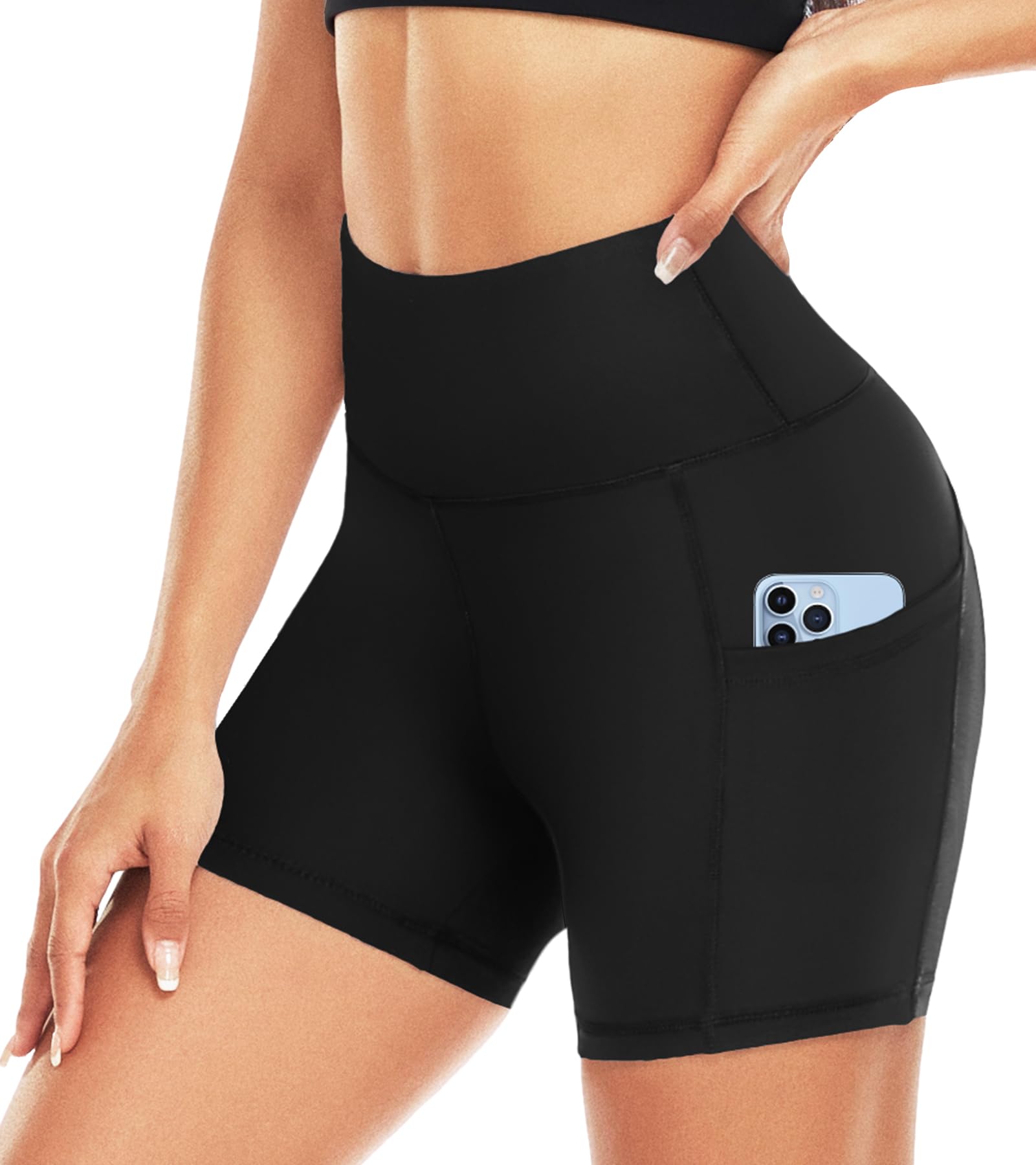 – Gym Shorts for Women High Waist Cycling Shorts with Pockets Best for Running Workout Yoga Sports
