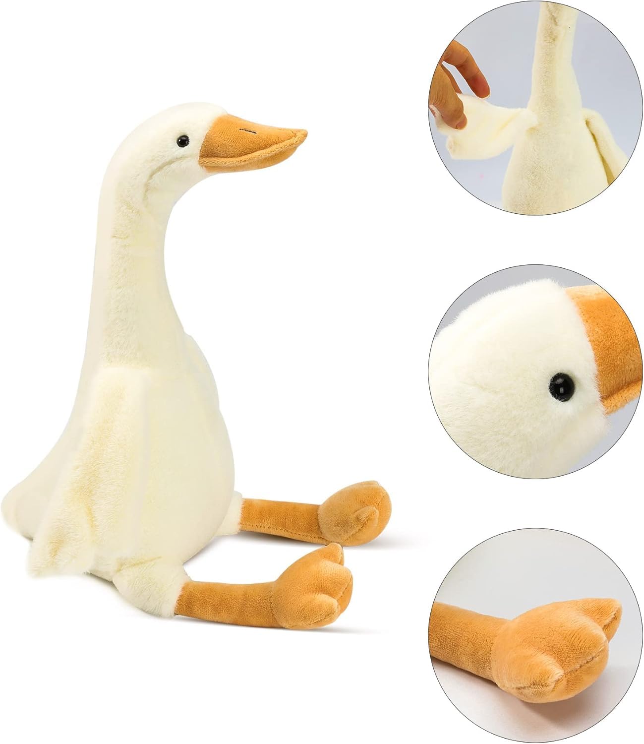 Goose Stuffed Animal Home Decoration Set - 19.7 Inch Cute Duck Plush Toy, Goose Plush Soft Swan Hugging Pillow, Gift for Kids Friends, White - Image 5
