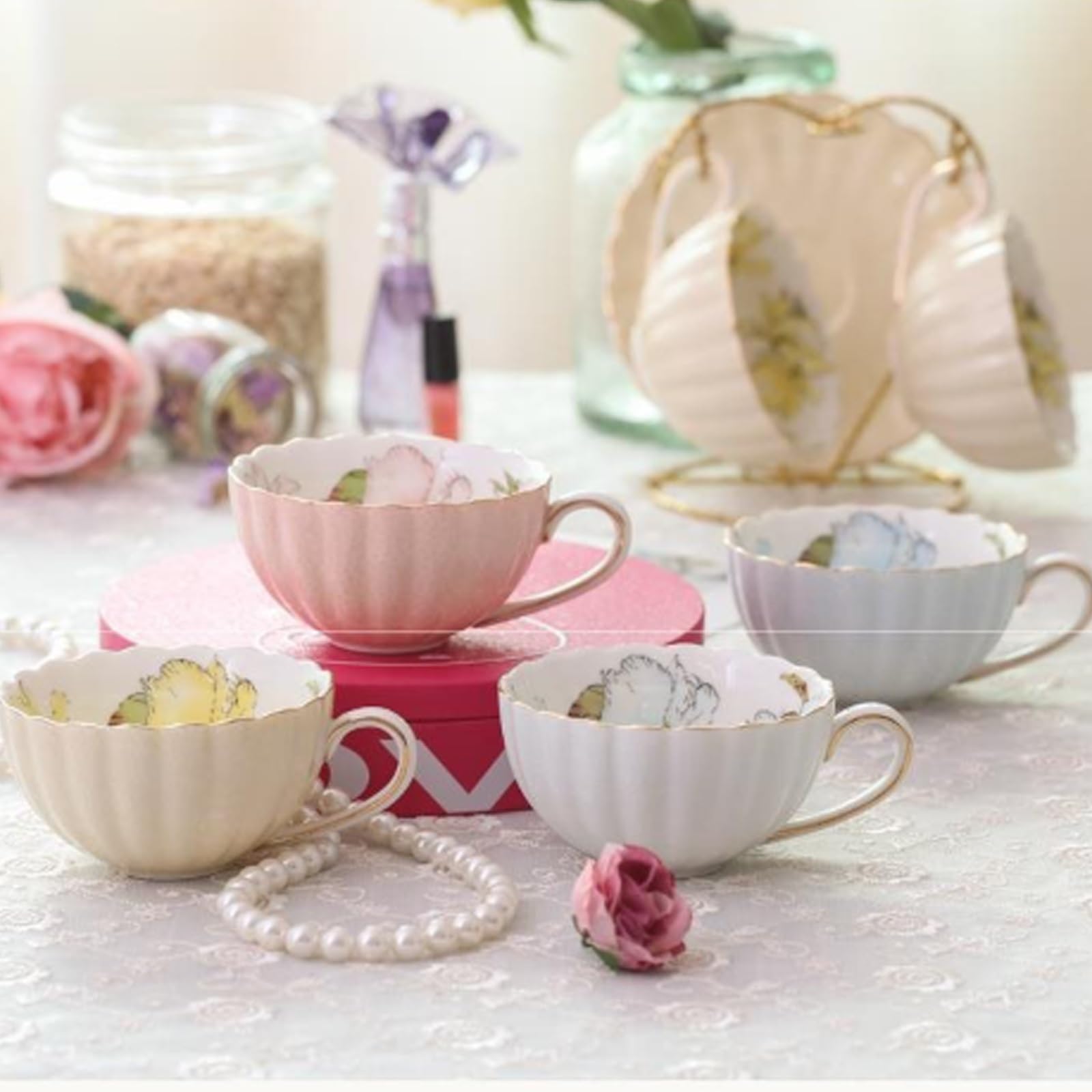 Zestaw porcelanowych spodków do filiżanek kawy | Wielokolorowy zestaw porcelanowych filiżanek do kawy na imprezę w kawiarni Home Office(Yellow)