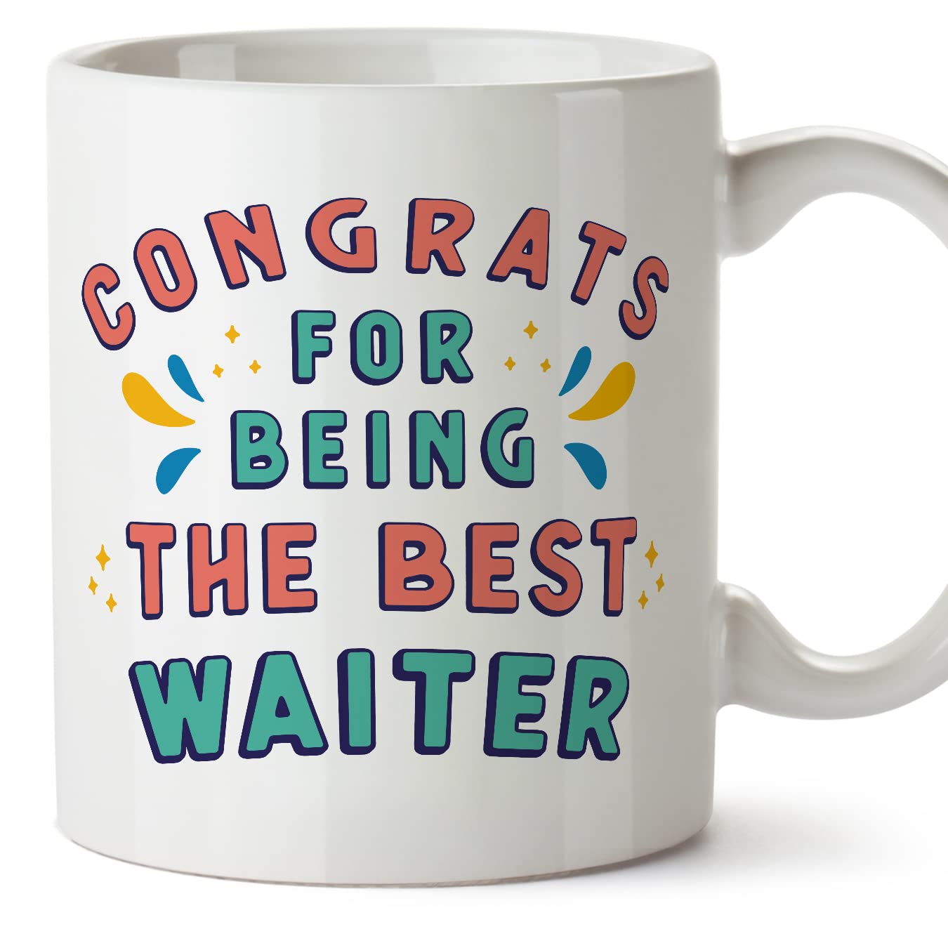 MUGFFINS Waiter Man Mug - in English - Congrats for Being The Best - Funny Gift for Colleagues - Ceramic 11oz Mug