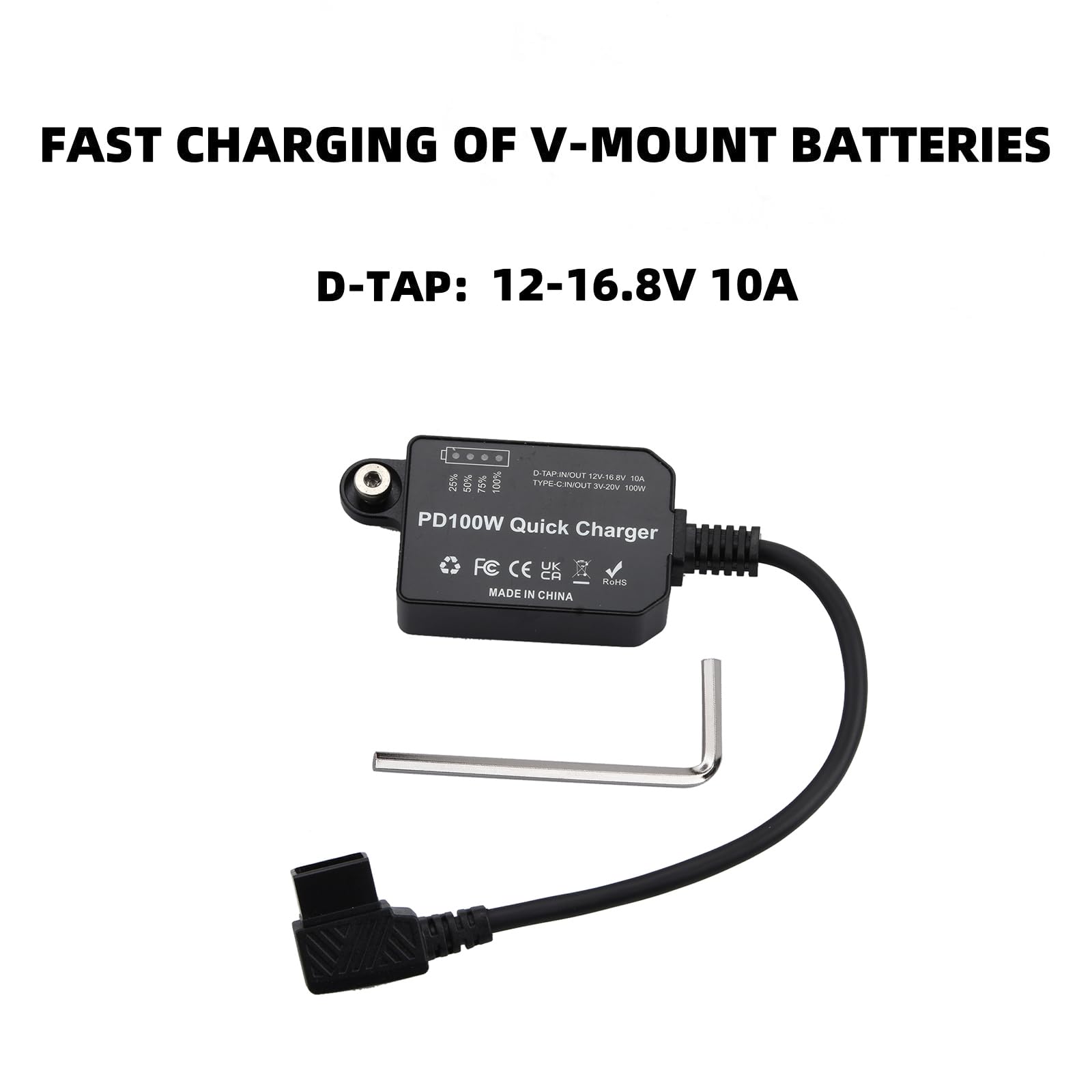 DAGIJIRD D-Tap a USB-C PD 100W Adaptador convertidor de energía para batería de montaje en V