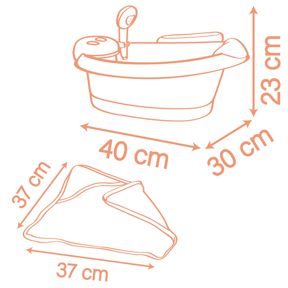 Smoby Baby Nurse Baignoire Balnéo pour Poupons 42 cm Module Electronique Jets d'eau Bulles Lumières LED Accessoires Jeux