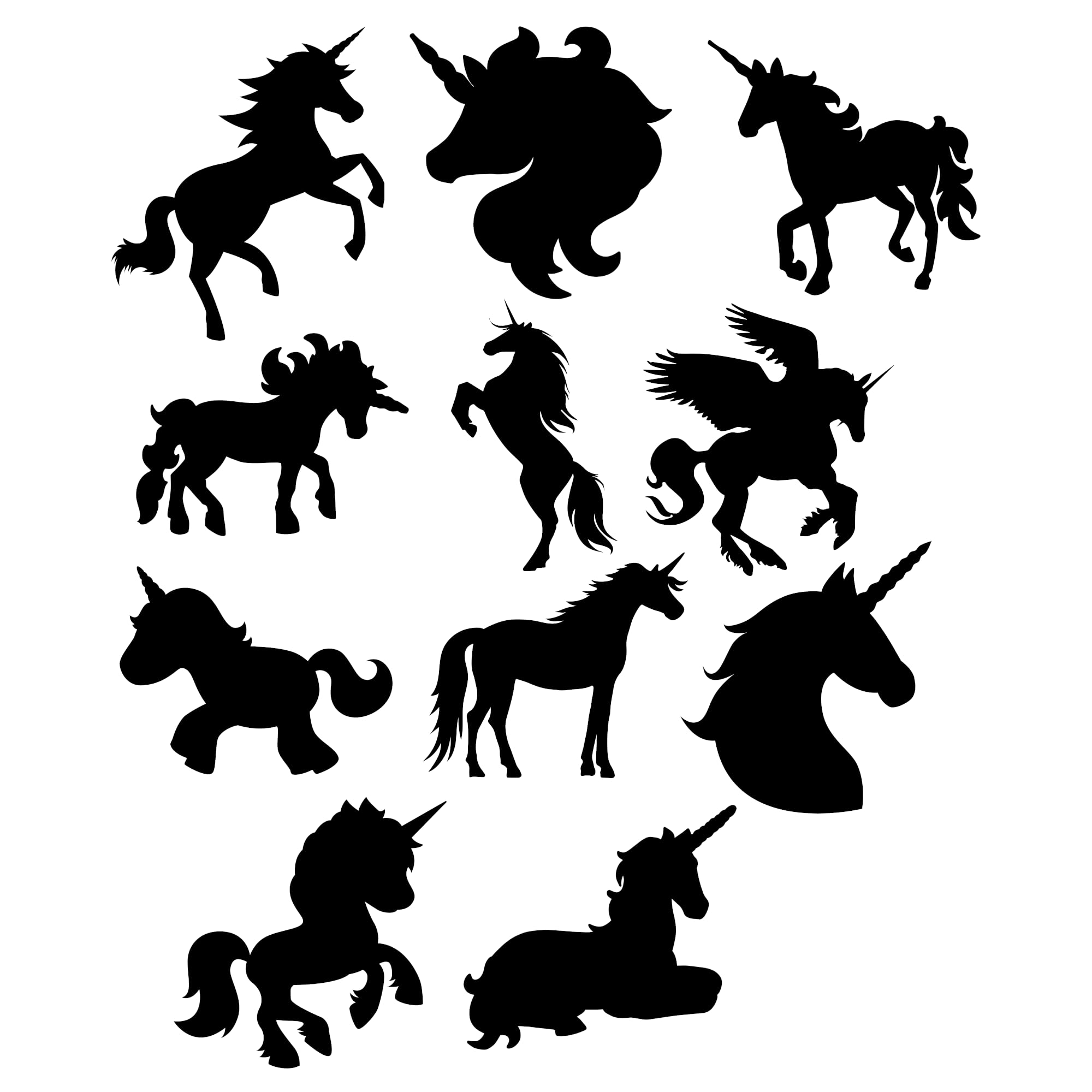 Pack of 11 Unicorn Stickers, Waterproof Decals, Individually Cut, Laptop, Scrapbooking, Cars, Water Bottles, Party Bags