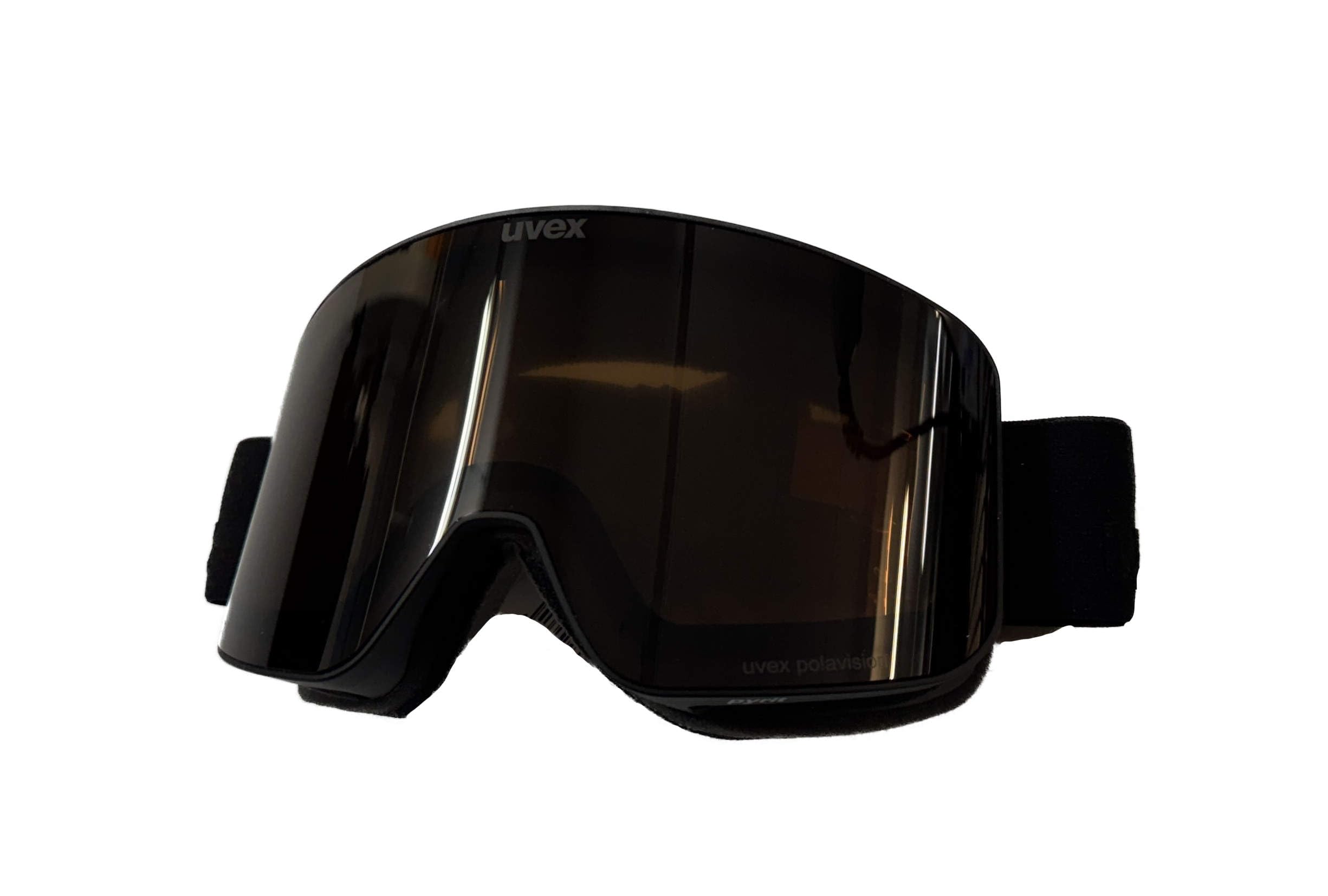 uvex Skibrille Pyrit P Skibrille mit Filterkategorie 2, vergrößertes Sichtfeld, schwarz matt dl/pola-klar