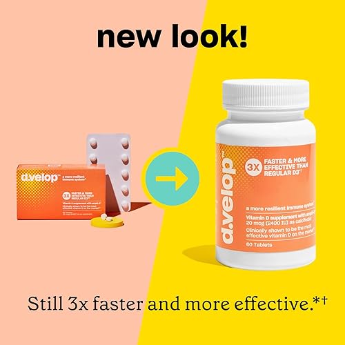 Miniatura 2 de dvelop Suplementos de vitamina D 2400 UI 20 mcg  Vitamina D3 de alta potencia para apoyo inmunológico salud ósea y de corazón  Clínicamente probado