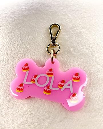Personalized Dog Name tag / Strawberry Shortcake Dog tag / pet ID / Resin Name tag