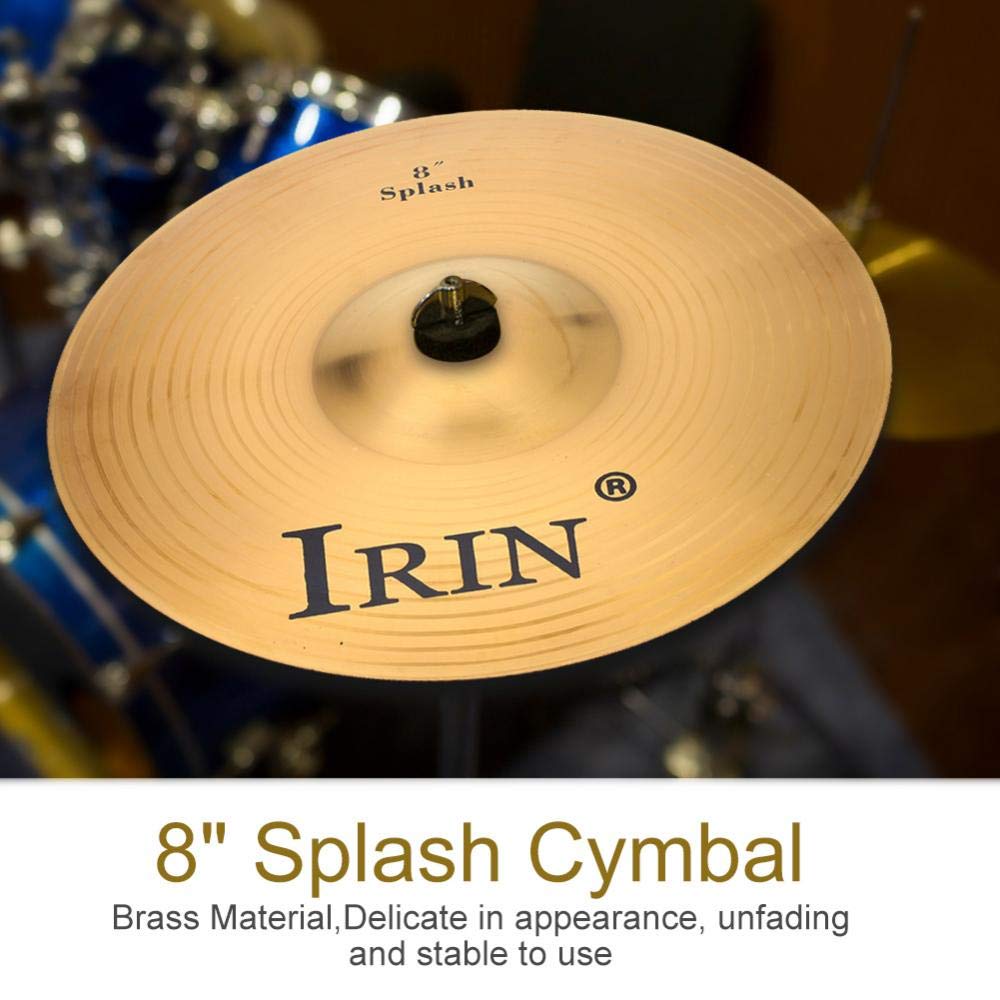 Latón Tambor Platillo, 8inch Splash Cymbal Profesional, Instrumento Musical para Batería Amateur, Home Studio, Escenario, Conciertos, Rehearsals