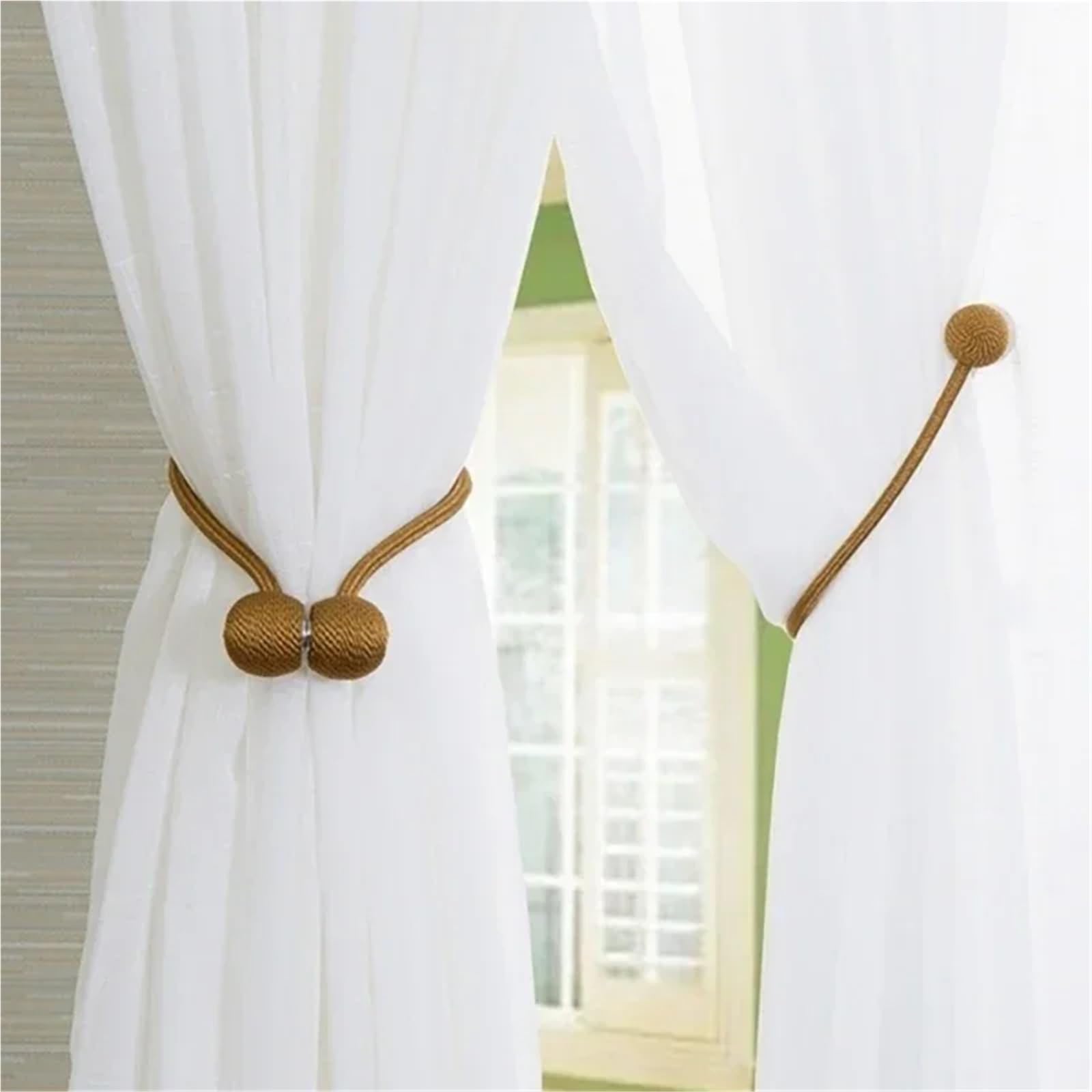 LYVQZPWLRLes rideaux magnétiques, Embrasses de rideaux magnétiques, clips de rideaux, sans perforation, accessoires de rideaux modernes, boule magnétique en perles, accessoires de décoration for la ma