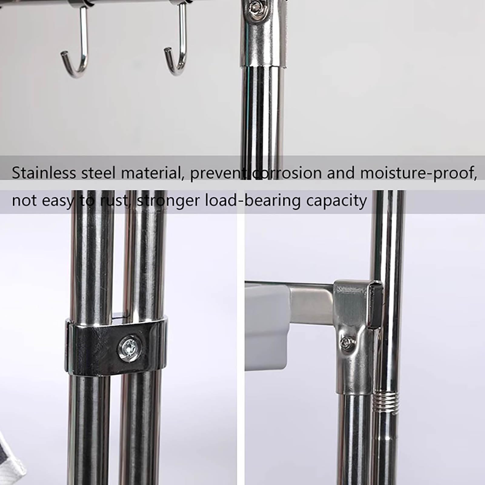 Mobiles Mopp- und Besen-Aufbewahrungsregal, Edelstahl-Mopp- und Besenständer, Mopp-Abtropffläche, Mopp-Rack mit 5 und 10