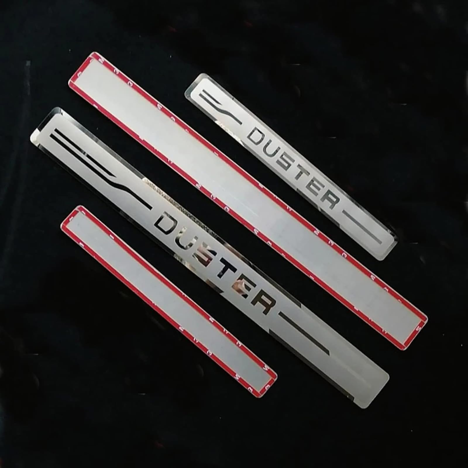 4 Pezzi Battitacco Battitacco per Auto, per Ren-Ault Dacia Duster 2010-2024, Strisce Protettive in Acciaio Inossidabile, Accessori Esterna Antiscivolo AntiGraffio,Silver