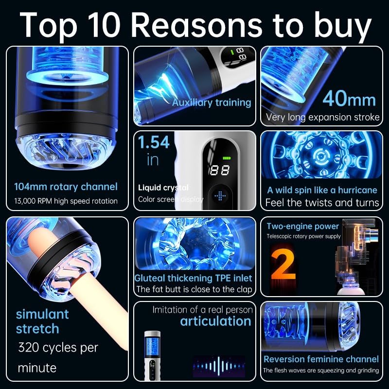 Fully Automatic Men's Physical Training Equipment, Intelligent Telescopic Rotation, LCD Display