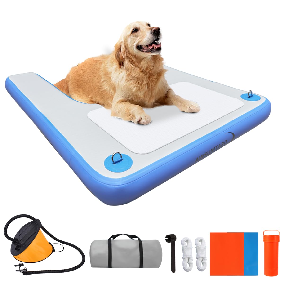 Extra Large Inflatable Dog Pool Float - 75x55 Pet & Owner Water Lounger