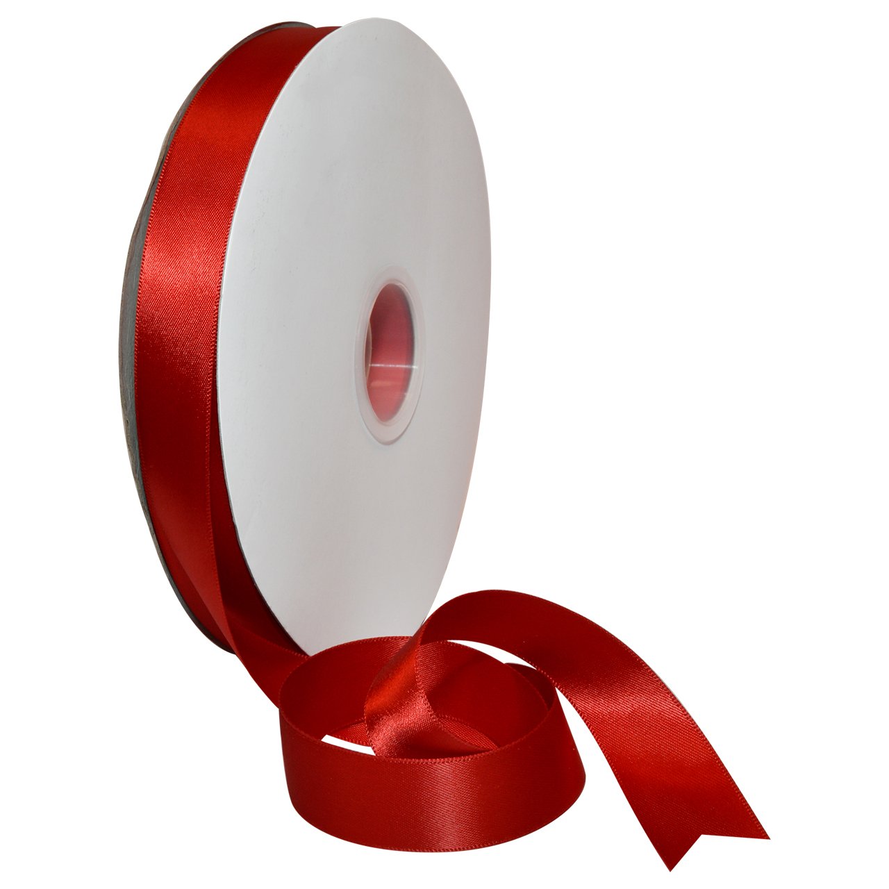 Morex Ribbon 08822/00-250 Double Face Satin Polyester Ribbon, 7/8"/100 yd., Red