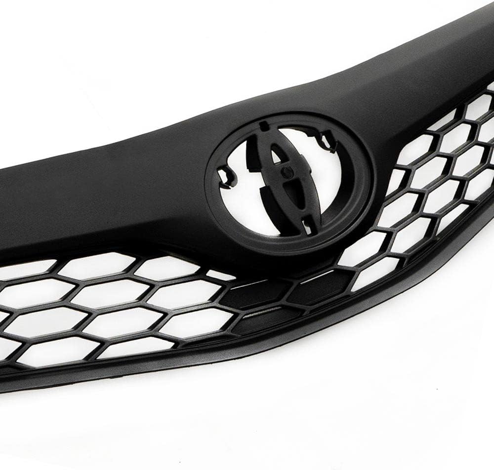 PIT66 Front Upper Bumper Grille Guard Compatible with Toyota Camry SE XSE 2012 2013 2014 Black 5310106340C0, TO1200354 Matte Mesh Front Mesh Grill Cover