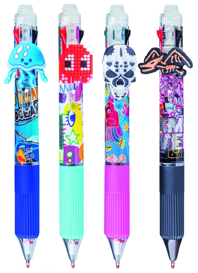 Stylo effaçable/4 en 1/Gel/Encre Gel Effaçable/Présenté en display